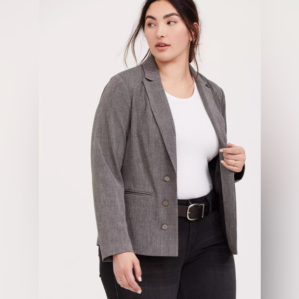 Torrid black and white tweed textured blazer jacket size 4x or 26